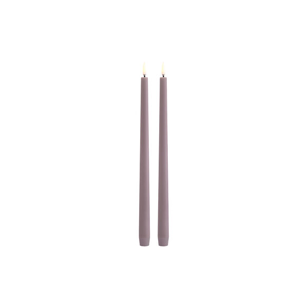 LED Slim Taper Candle 32 cm 2 pcs, light lavender, Uyuni Lighting