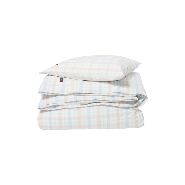 Checked Cotton Percale Bed Set, multi, Lexington