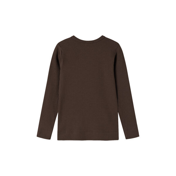 Plain Tee LS T-shirt, dark roast, MarMar Copenhagen