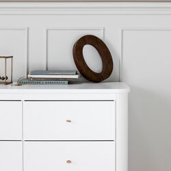 Wood kommode 6 skuffer, hvid, Oliver Furniture