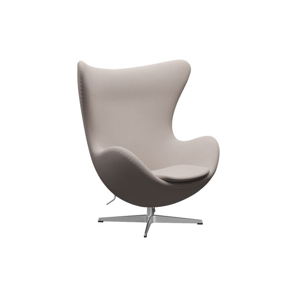 &AElig;gget&trade; 3316 loungestol, Christianshavn 1120 light beige/satin brushed aluminium, Fritz Hansen