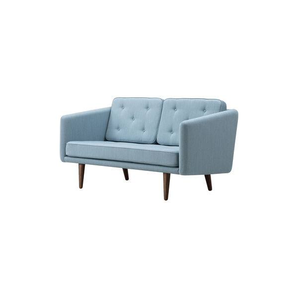 FF2002 No. 1 Sofa 2P 143 cm, mood 3103/r&oslash;get eg bejdset lak, Fredericia Furniture