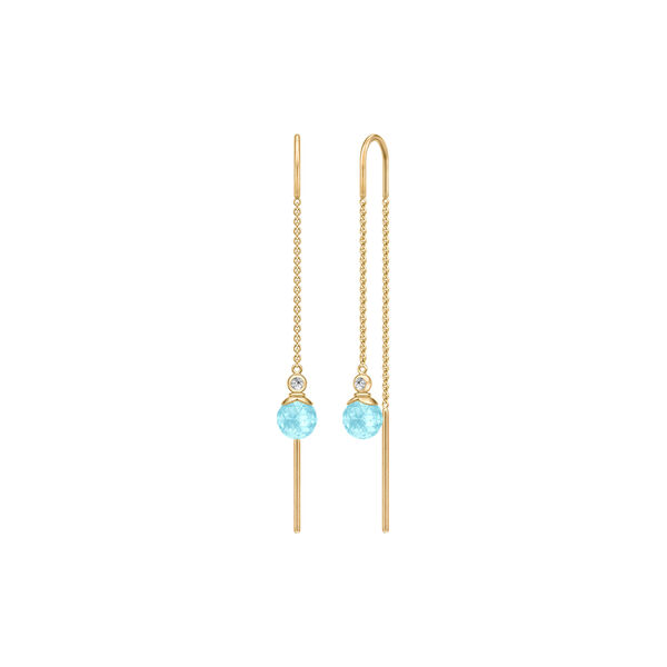 Berry Chain Earring, gold/ice blue, Julie Sandlau