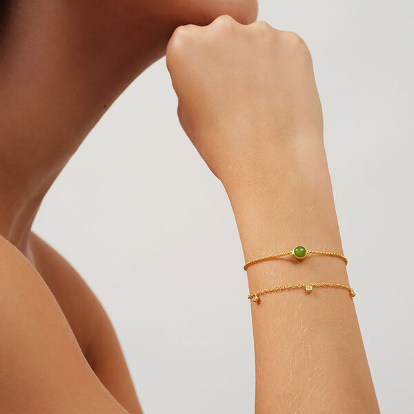 Primini Armb&aring;nd, gold/moss green, Julie Sandlau
