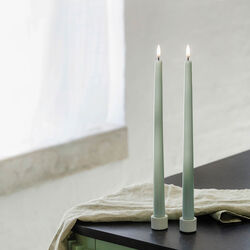 LED Slim Taper Candle 32 cm 2 pcs, dusty green, Uyuni Lighting
