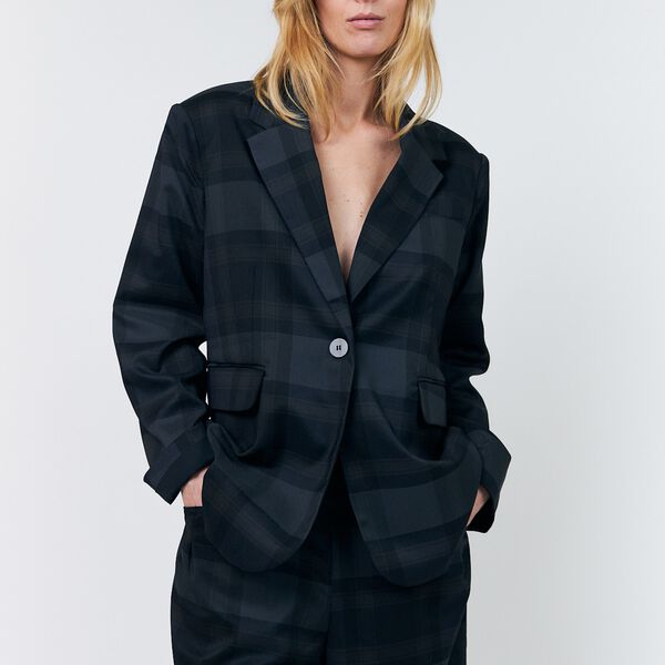 FayLL Blazer LS OVS, dark grey, Lollys Laundry