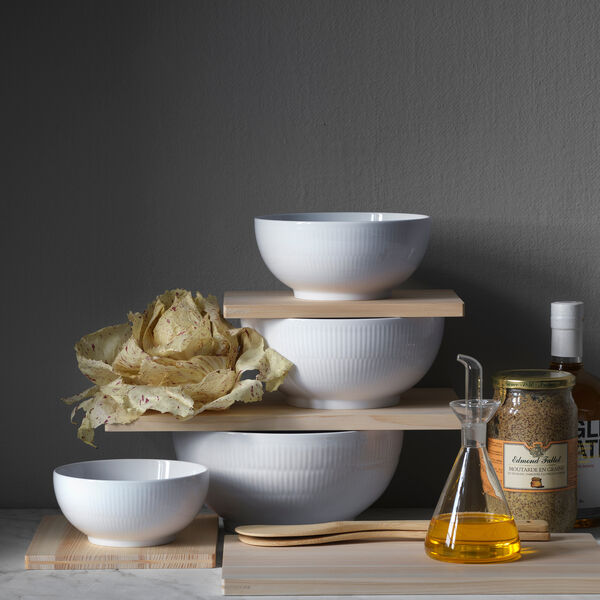 Hvid Riflet skål 310 cl Hvid Riflet skål 310 cl, Royal Copenhagen