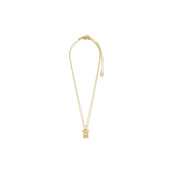 FIRE halsk&aelig;de 2-i-1 s&aelig;t, guldbelagt, Pilgrim