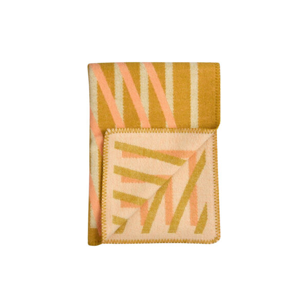BISLETT Throw, peach & pistachio, Røros Tweed