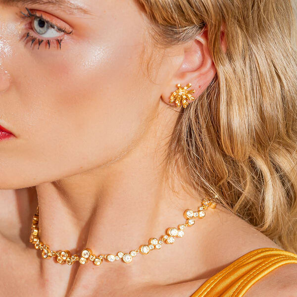 SEA TRAVELLER ØRERINGE, forgyldt/lysegul, House of Vincent