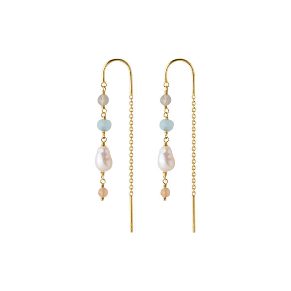Mellow&nbsp;Blue&nbsp;Earchains, forgyldt, Pernille Corydon Jewellery