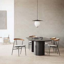 Moon Elliptical Dining Table, brown/black stained oak, GUBI