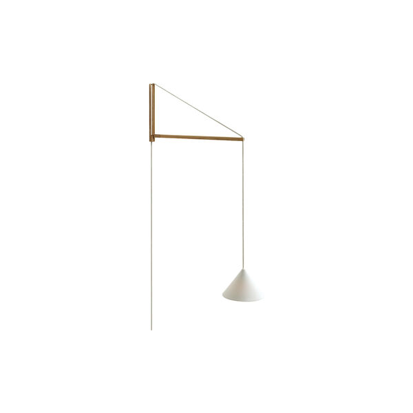 Suspended Wall Lamp, oak/white, MOEBE