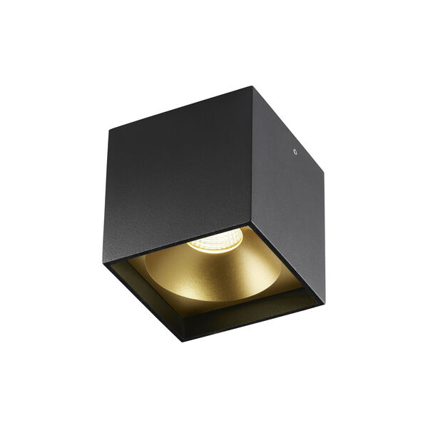 Solo SQUARE loftlampe, sort/guld, LIGHT-POINT