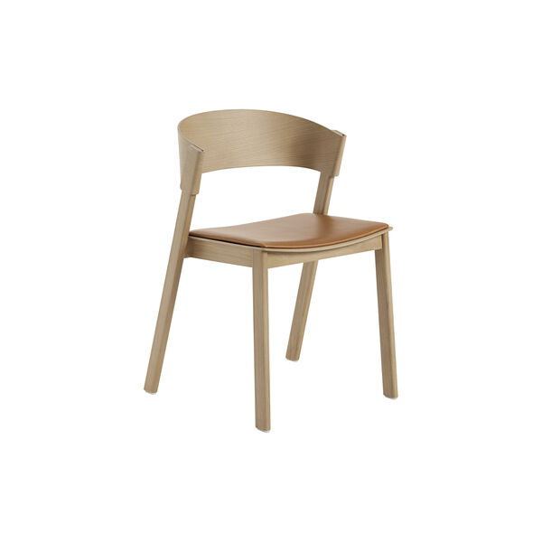 Cover Side Chair, refine leather cognac/oak, Muuto