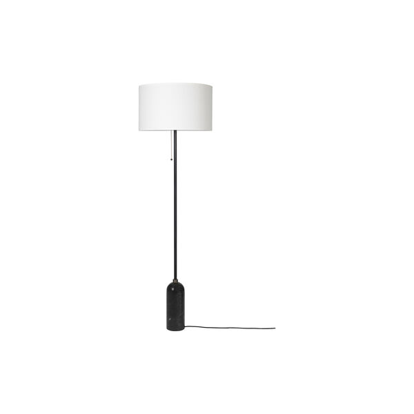 Gravity Floor Lamp, black marble/white, GUBI