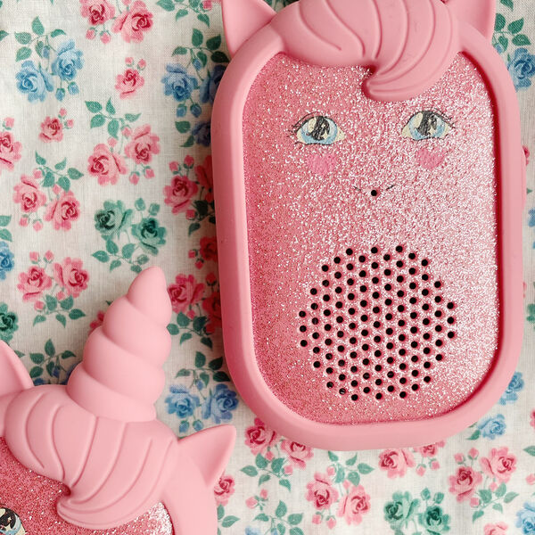 Glitter Unicorn Walkie Talkie, sparkling pink, Konges Sl&oslash;jd