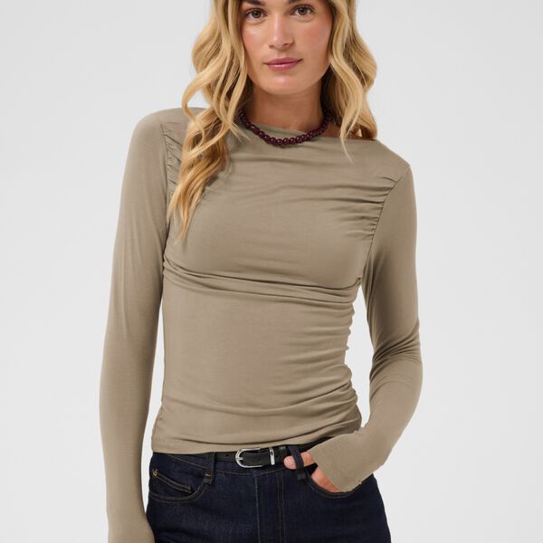ViggaSZ Boatneck Blouse, weathered teak, Saint Tropez