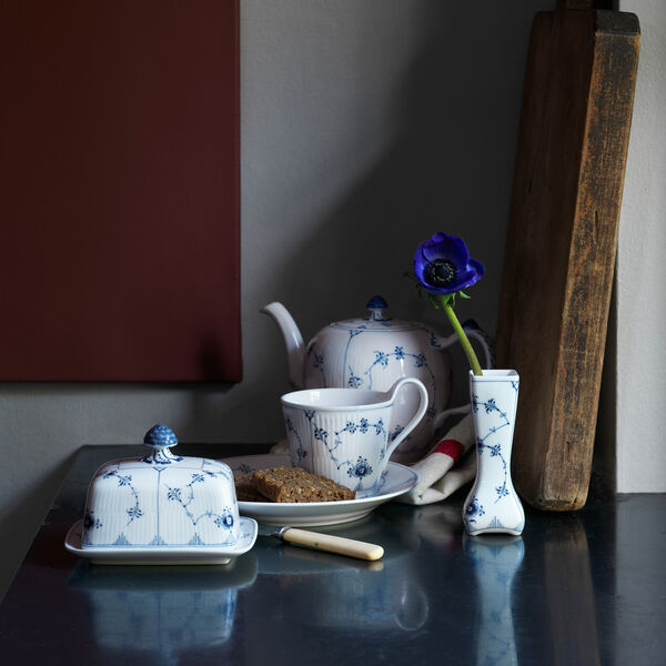 Musselmalet Riflet smørskål, Royal Copenhagen