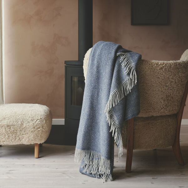 Liv&oslash; plaid, 02126 fjord, Silkeborg Uldspinderi