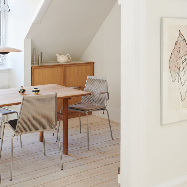 Noel Armrest Chair, steel/nature linen Noel Armrest Chair, steel/nature linen, Thorup Copenhagen