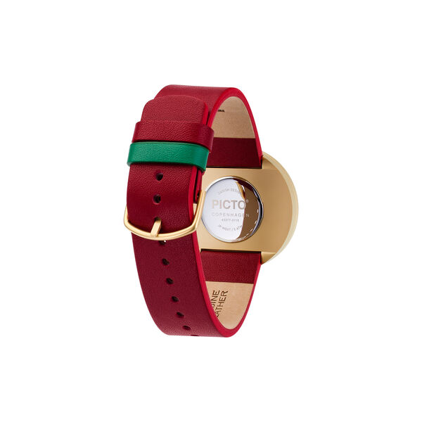 PICTO armbåndsur, dusty green/matt gold/ruby red, Picto