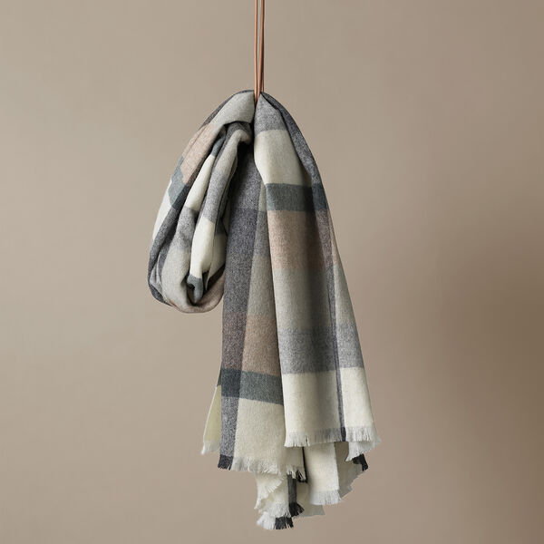 Intersection plaid, camel/white/grey, ELVANG