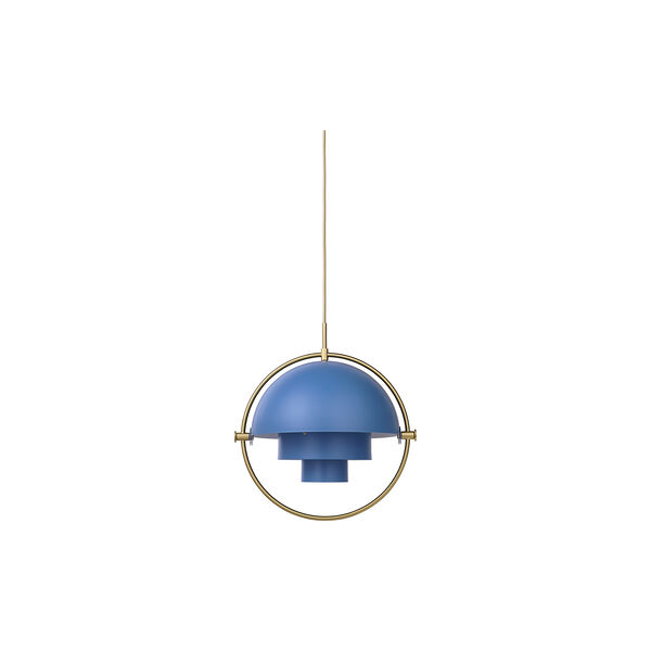Multi-Lite Pendant, nordic blue matt/brass, GUBI