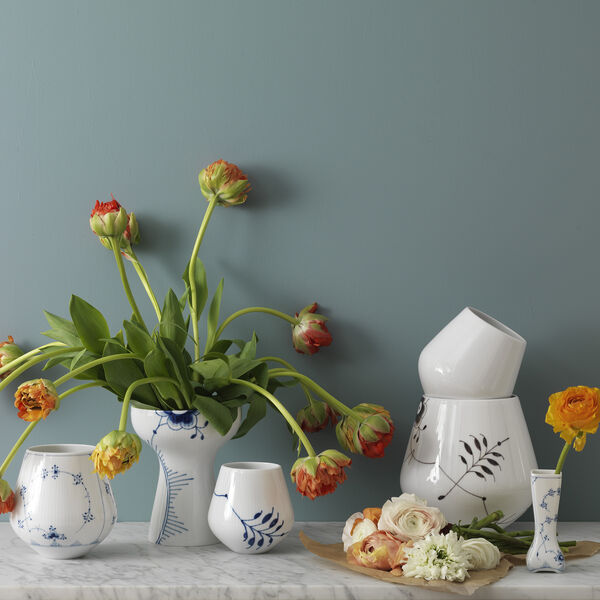Bl&aring; Mega Riflet vase 15 cm, Royal Copenhagen