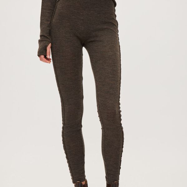 Merino Wool Leggings Haze, dark brown melange, Rethinkit