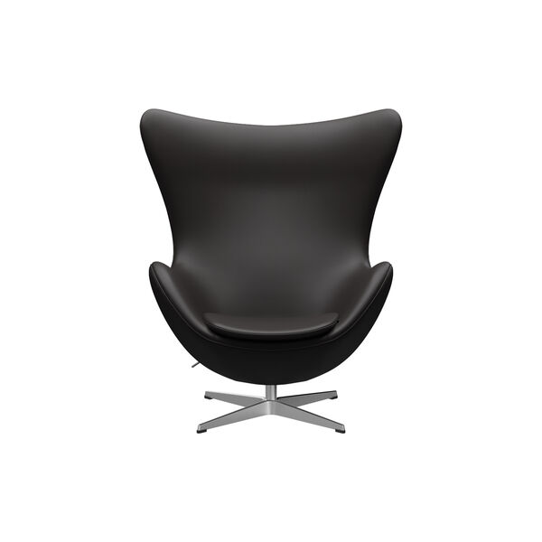 &AElig;gget&trade; 3316 loungestol, Aura black brown/satin brushed aluminium, Fritz Hansen