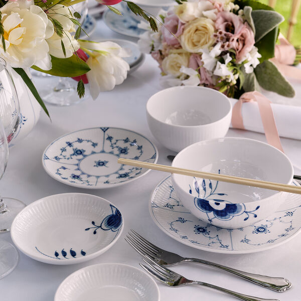 Blå Mega Riflet skål 110 cl, Royal Copenhagen