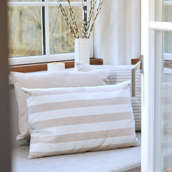 Outdoor Fine Stripe pude, beige, Compliments