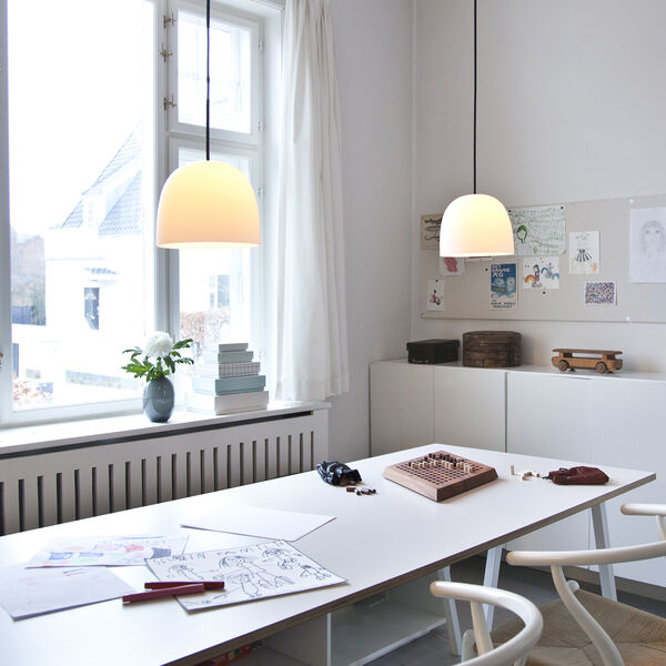 Super 215 Pendant, opal/black, Piet Hein