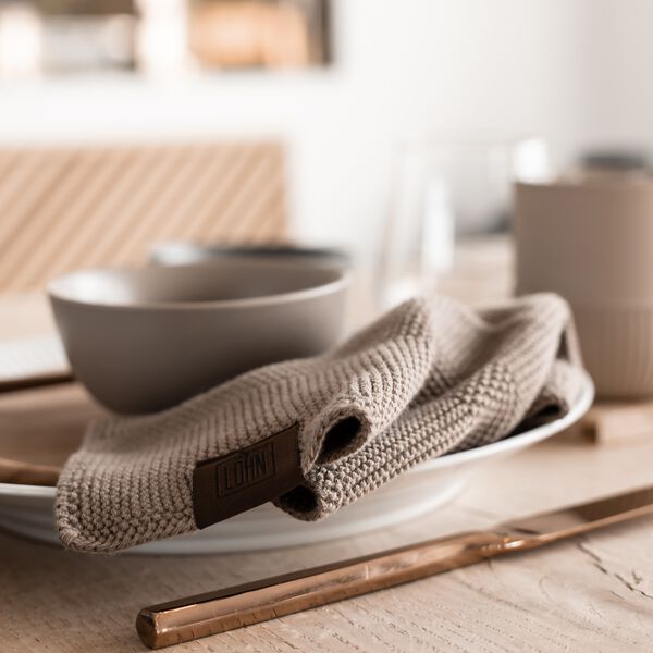 Strikket Klud, ginger snap, By LOHN