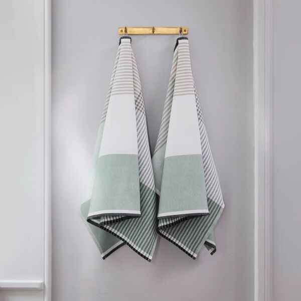 BECKER 63 Tea Towel | Sage Green | Viskestykke, Georg Jensen Damask