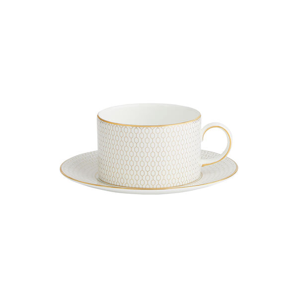 Gio Gold Teacup with saucer, Gold/white, Wedgwood