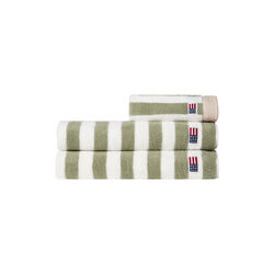Block Striped Towel, vintage green/white/moonbeam, Lexington