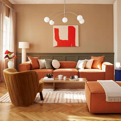 Lennon modul&aelig;r 4-pers. sofa, v&aelig;vet terracotta, Westwing Collection