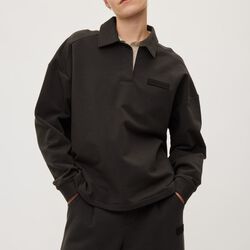 Sweat Shirt Polo One, almost black, Rethinkit