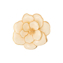 PEONY flower pendant medium, sand white, bangle up