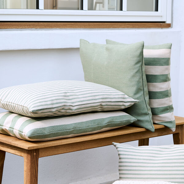 Outdoor Fine Stripe pude, green, Compliments