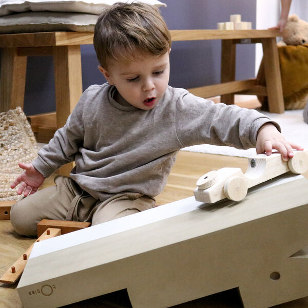 Krokodille M, sand grey, bObles