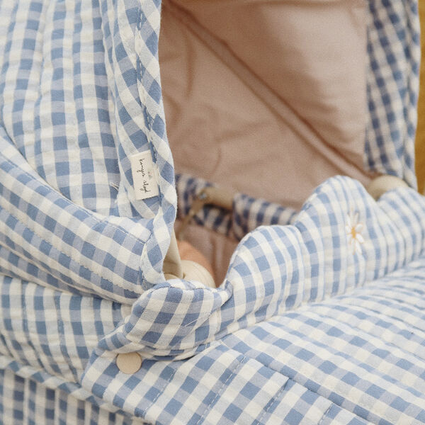 Doll Pram, captains blue check, Konges Sløjd