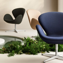 Svanen™ 3320 loungestol, black/blue 0798, Fritz Hansen