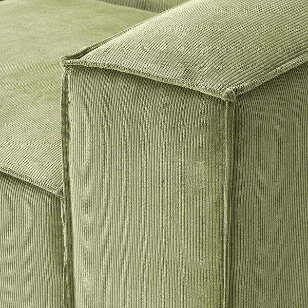 Lennon modulær 4-pers. sofa, riflet fløjl olivengrøn, Westwing Collection