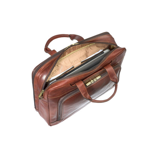 2 Compartment Laptop Briefcase, dark brown 2 Compartment Laptop Briefcase, dark brown, Tony Perotti