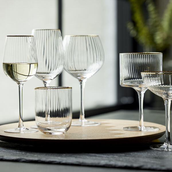 Palermo Gold rødvinsglas 4 stk. Palermo Gold rødvinsglas 4 stk., Lyngby Glas