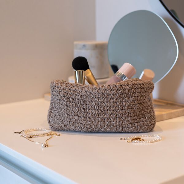 Strikket Clutch Petra, tiger melange, By LOHN
