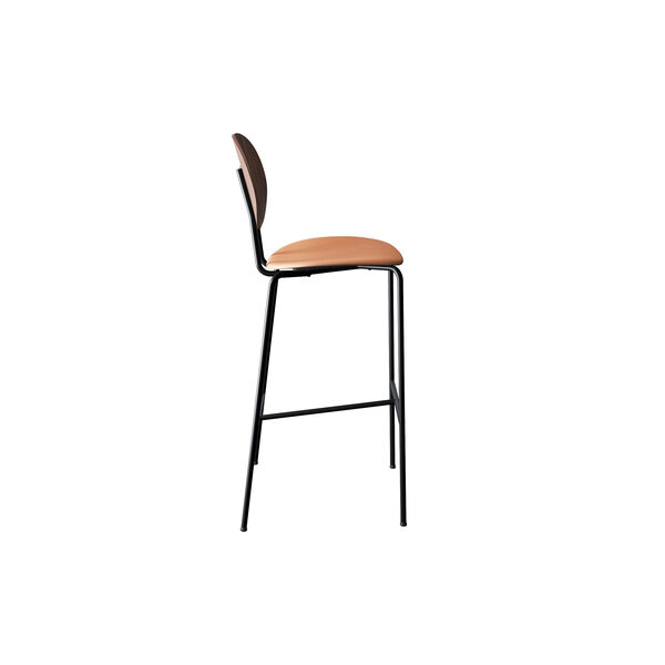 PIET HEIN Bar Chair, oiled walnut/Silk Cognac PIET HEIN Bar Chair, oiled walnut/Silk Cognac, Sibast Furniture